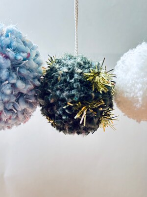 Icy Holiday Pompom Ornaments - image2